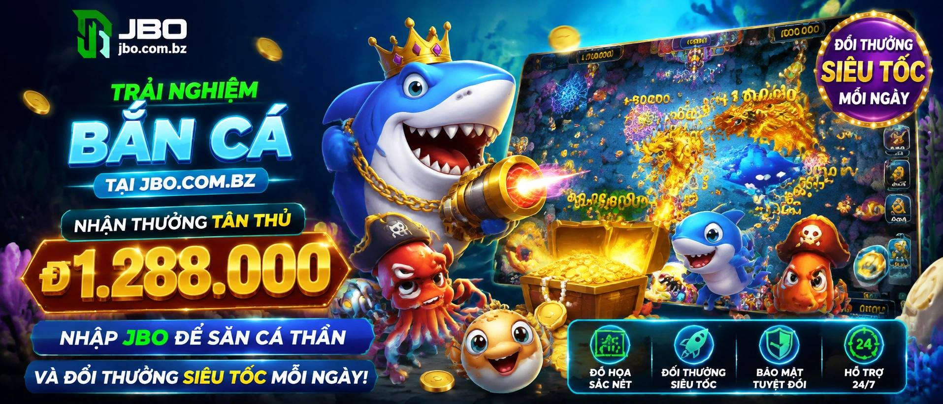 Bắn Cá Jackpot với giao diện sảnh nổi bật