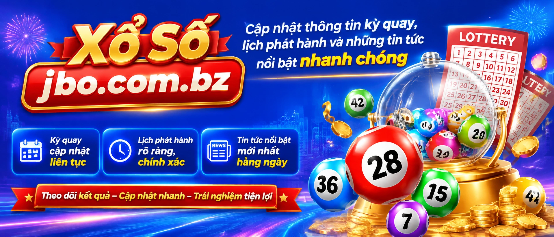 Xổ Số Online tại JBO - giao diện tra cứu kết quả và khu vực
